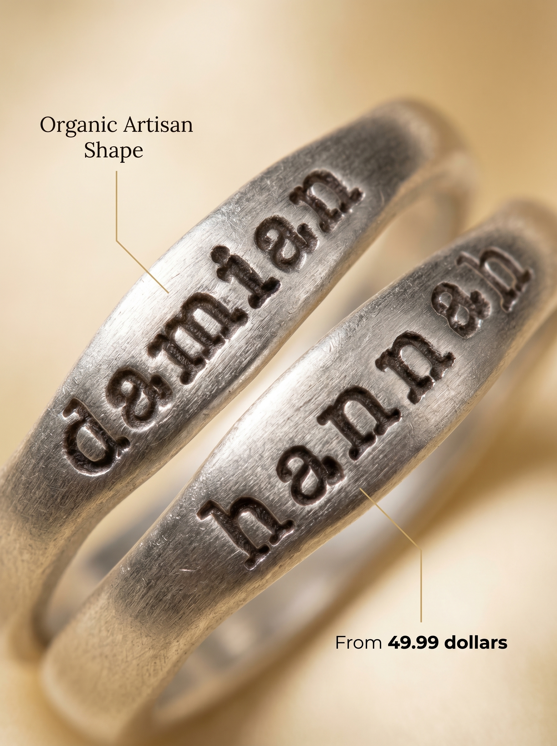 Lisa Leonard Stacking Ring macro detail — organic artisan shape, from $49.99